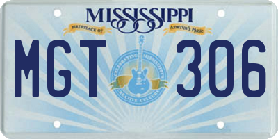 MS license plate MGT306