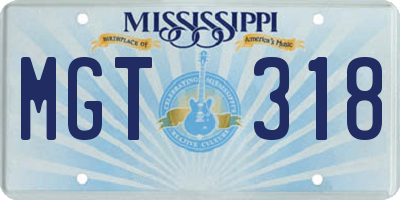 MS license plate MGT318