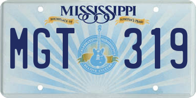 MS license plate MGT319
