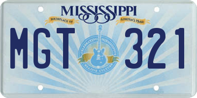 MS license plate MGT321