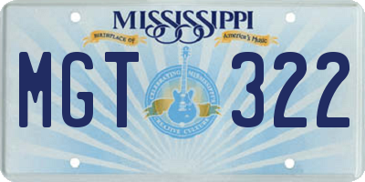 MS license plate MGT322