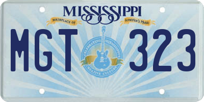 MS license plate MGT323