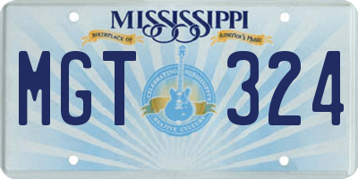 MS license plate MGT324