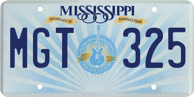 MS license plate MGT325