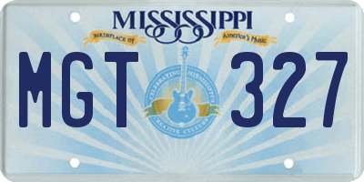 MS license plate MGT327