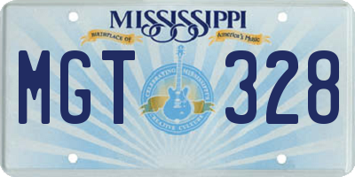MS license plate MGT328