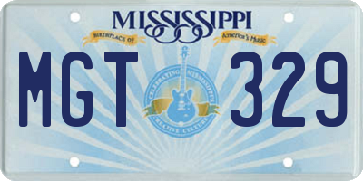 MS license plate MGT329