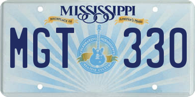 MS license plate MGT330