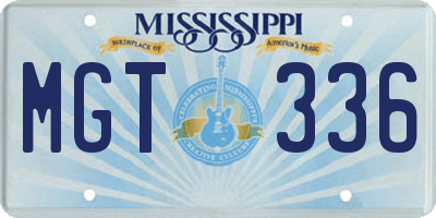 MS license plate MGT336