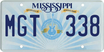 MS license plate MGT338
