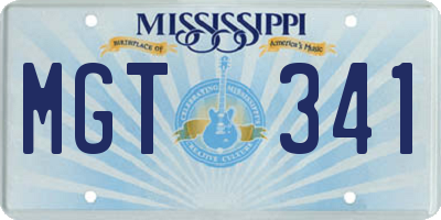 MS license plate MGT341