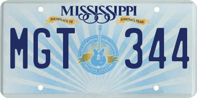 MS license plate MGT344