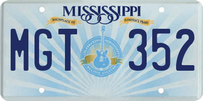 MS license plate MGT352