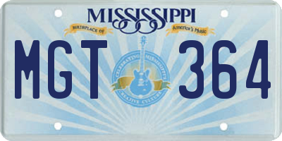 MS license plate MGT364