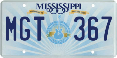 MS license plate MGT367