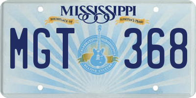 MS license plate MGT368