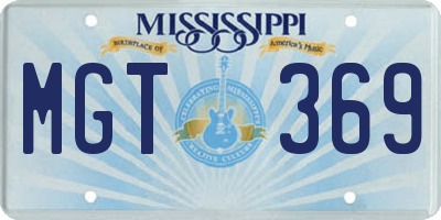 MS license plate MGT369