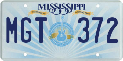 MS license plate MGT372