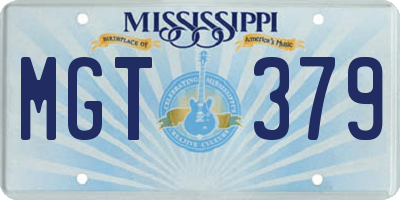 MS license plate MGT379
