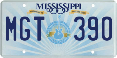 MS license plate MGT390