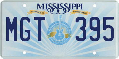 MS license plate MGT395