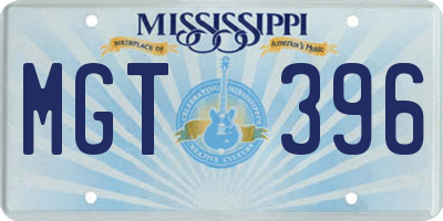 MS license plate MGT396