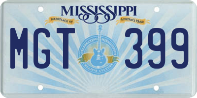 MS license plate MGT399