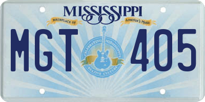 MS license plate MGT405