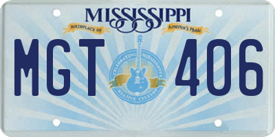 MS license plate MGT406