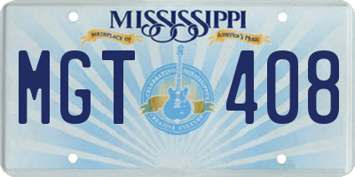 MS license plate MGT408