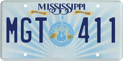 MS license plate MGT411