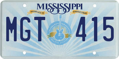 MS license plate MGT415