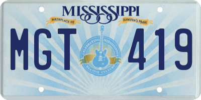 MS license plate MGT419