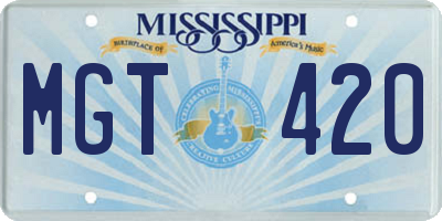 MS license plate MGT420