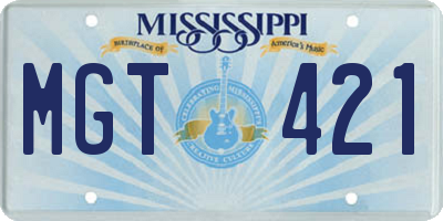 MS license plate MGT421