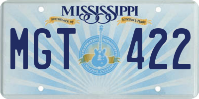 MS license plate MGT422
