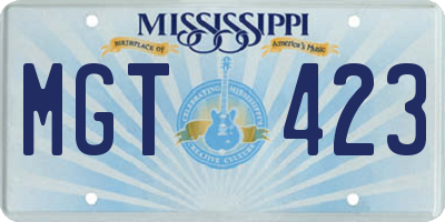 MS license plate MGT423