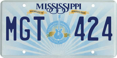 MS license plate MGT424