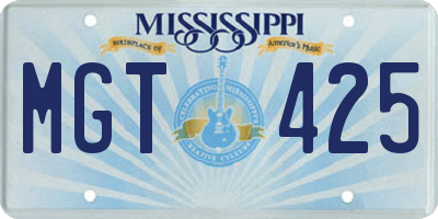 MS license plate MGT425
