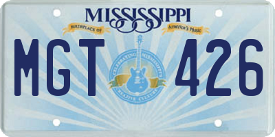 MS license plate MGT426