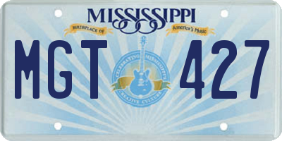 MS license plate MGT427