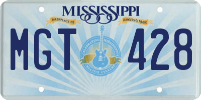 MS license plate MGT428