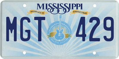MS license plate MGT429