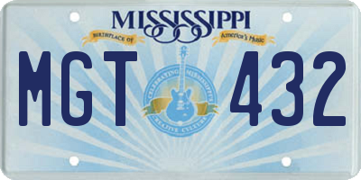MS license plate MGT432