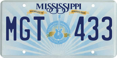 MS license plate MGT433
