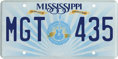 MS license plate MGT435