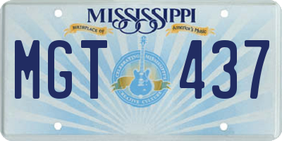 MS license plate MGT437