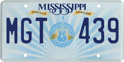 MS license plate MGT439