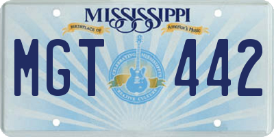 MS license plate MGT442