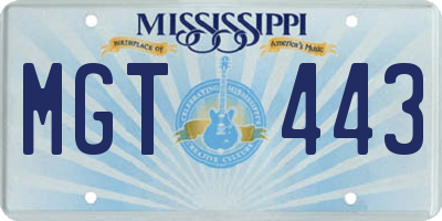 MS license plate MGT443